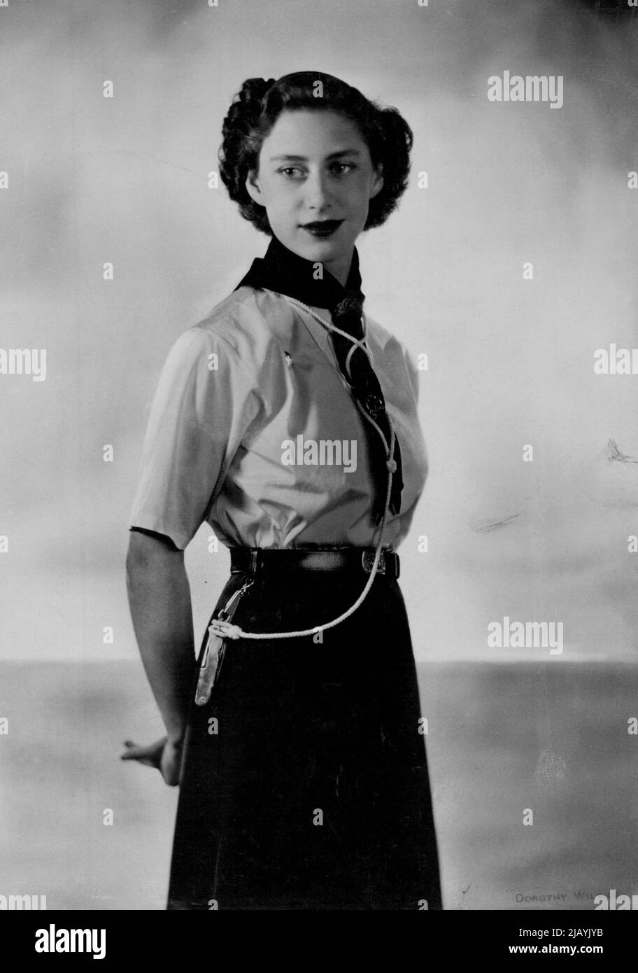 Ein neues Porträt der Königlichen Hoheit, Prinzessin Margaret, in der Uniform des Seegrangers. 20. September 1949. (Foto von Dorothy Wilding). Stockfoto