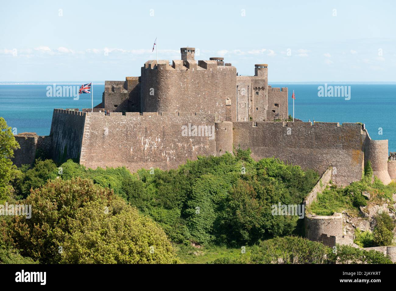 Mont Orgueil Castle (Burg Gorey) Stockfoto