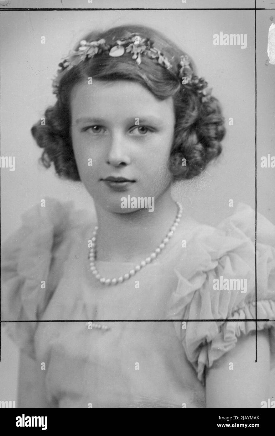 Die königliche Hochzeit S.R.H. Prinzessin Alexandra -- Tochter von S.R.H. der Herzogin von Kent und dem verstorbenen Herzog von Kent, der wahrscheinlich eine Brautjungfer bei der Hochzeit von S.R.H. Prinzessin Elizabeth und Leutnant Philip Mountbatten sein wird. 14. August 1947. (Foto von Hay Wrightosn, Harris's Picture Agency) Stockfoto