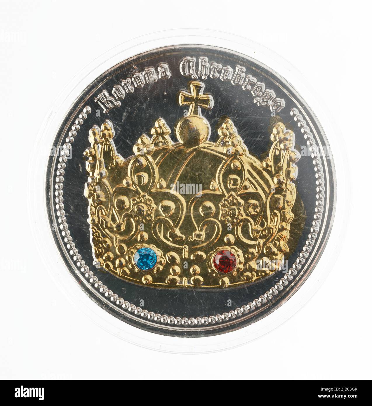 Medaille aus den europäischen Kronen Symbole der Macht: Krone von Bolesław dem Tapferen Stockfoto