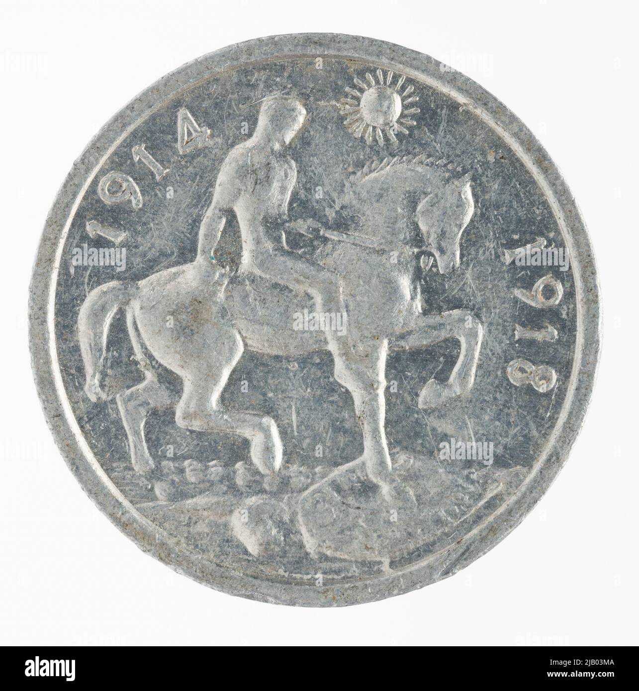 Marke: Cleveland Petrol Marke, Kriegsmedaille 1914 1918 Stockfoto