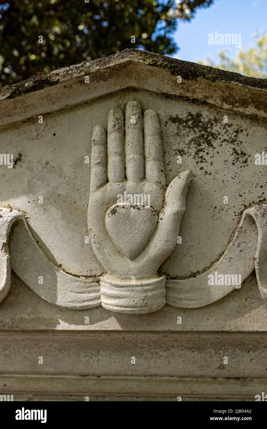 Grabstein Detail in Wakapuaka Cemetery. Nelson, Neuseeland. 02/2015 Stockfoto