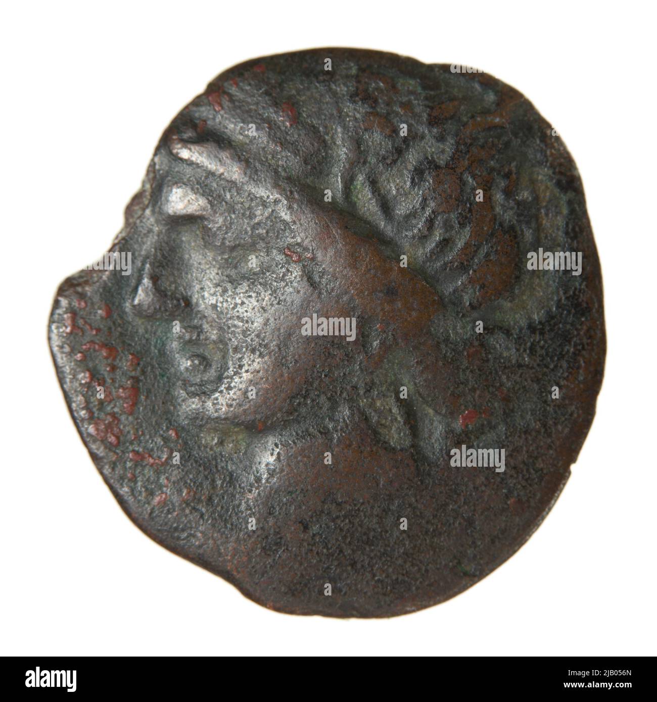 Griechenland, Zeugitana, Karthago, ca. 250–200 v. Chr., Bronzemünze (AE) Kartagina Stockfoto
