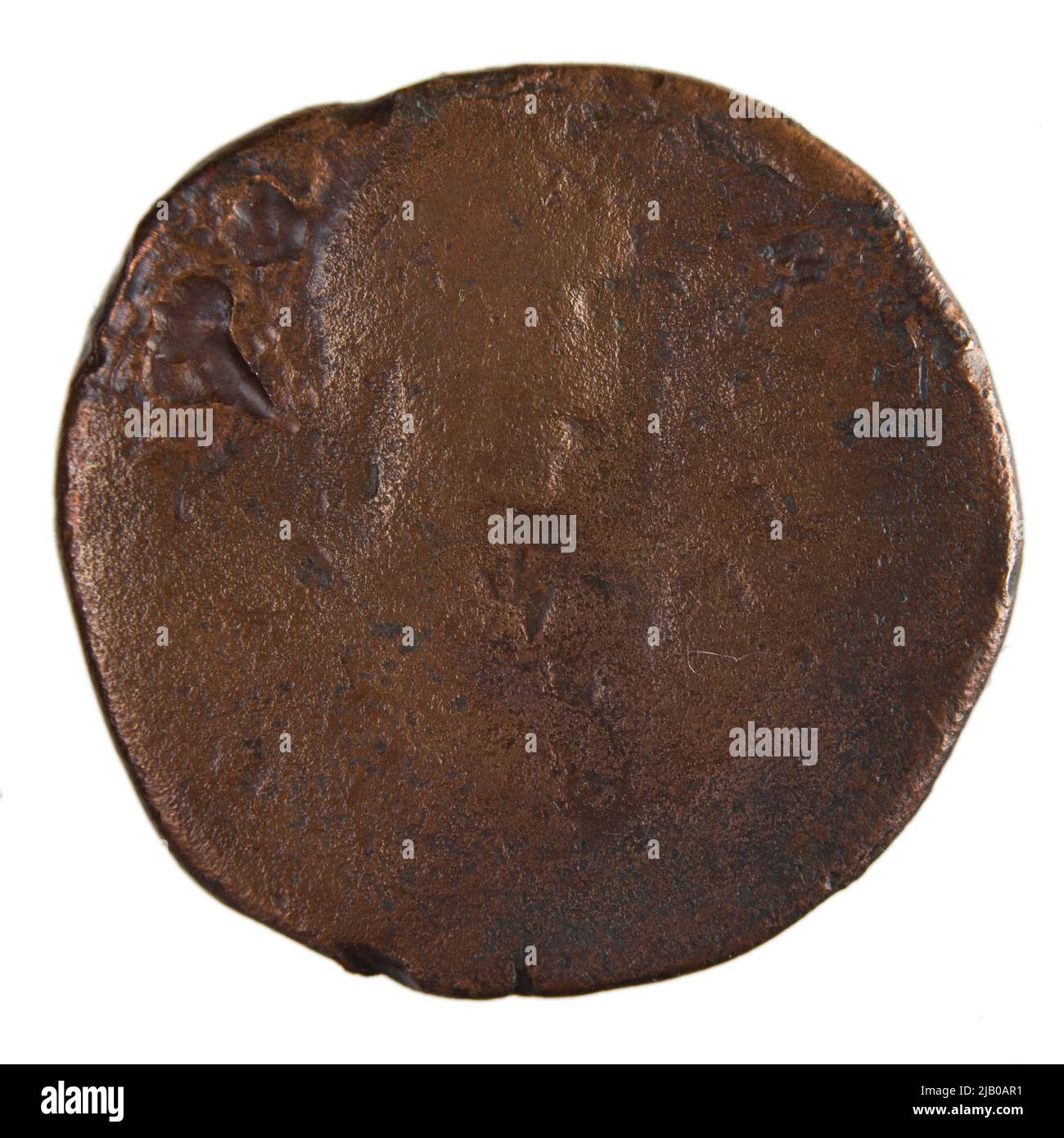 Byzantinisches Reich Anastasus 1 (491 518), Konstantinopel 517/518 CE, Follis, Bronze (AE) Anastasus I (491 518) Stockfoto