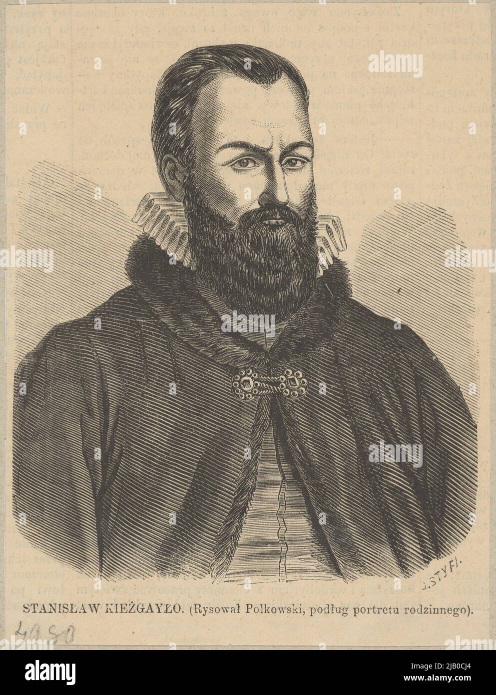 Stanisław Janowicz Kieżgajło [Kieżgayło] (d. 1527) des Zadora-Wappens Litauischer Großhetman 1501 1503, Vilnius Castellan ab 1522 Styfi, Jan (1841 1921), Polkowski, Józef Tadeusz (1820 1895) Stockfoto