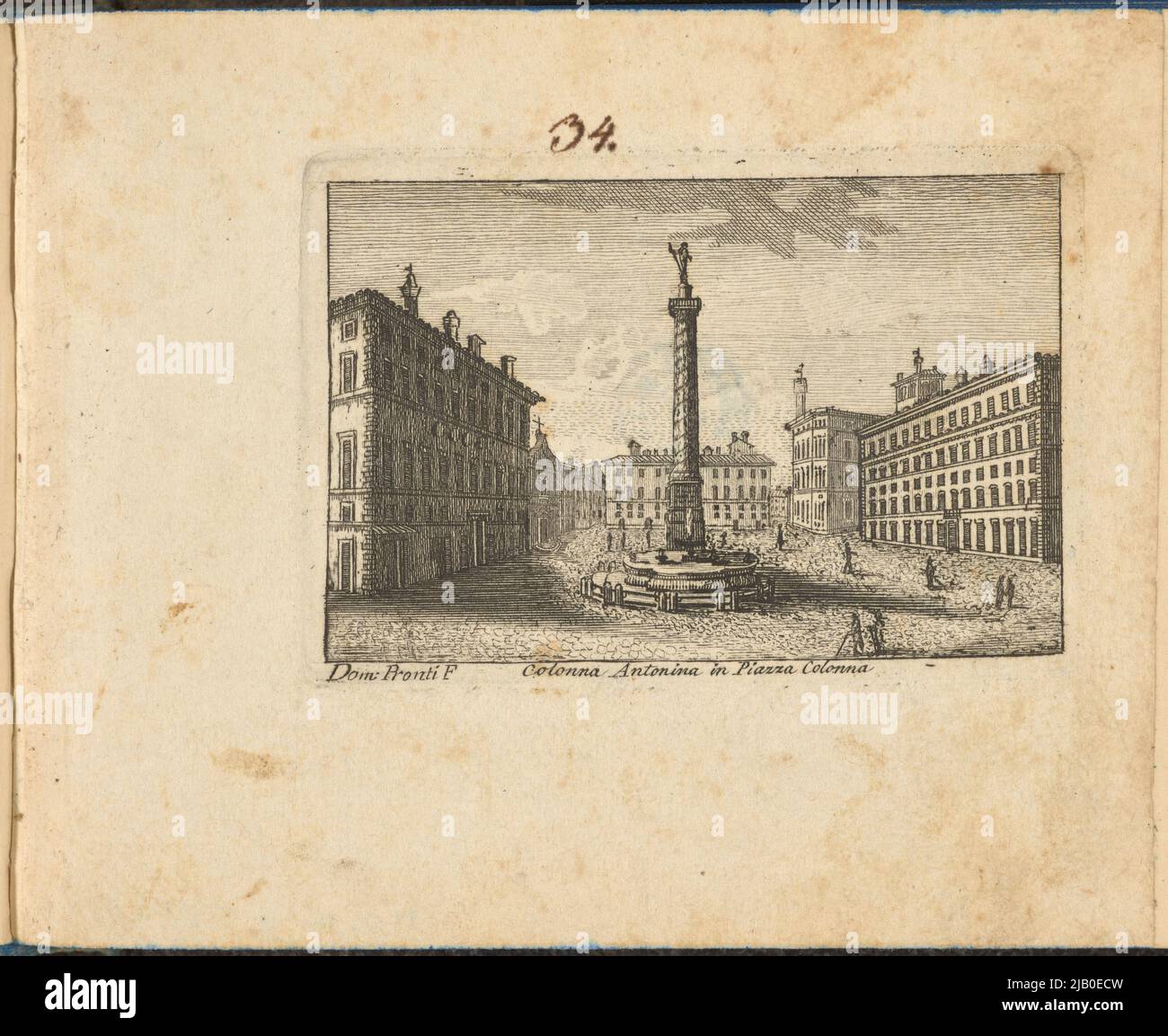 Colonna Antonina auf der Piazza Colonna : Albumansicht von Rome Ready, Domenico (1750 1 ..) Stockfoto