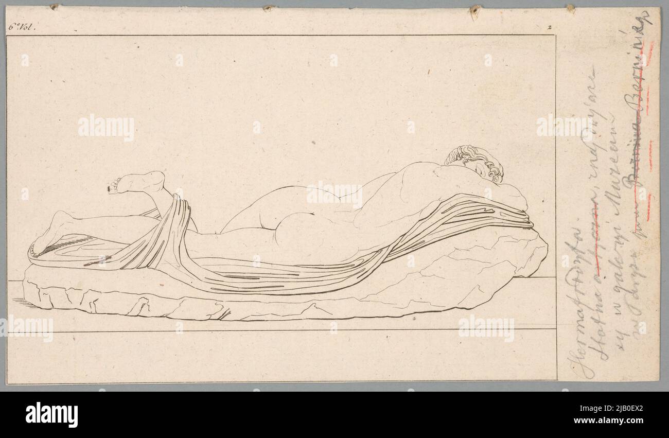 Schlafende Hermaphrodite (antike Statue, römische Kopie nach dem hellenistischen griechischen Original, aus der Sammlung des Pariser Louvre; aus der ehemaligen Scipione Borghese-Sammlung in Rom, ergänzt um ein Bett von Gian Lorenzo Bernini im Jahr 1620). Unbekannt Stockfoto