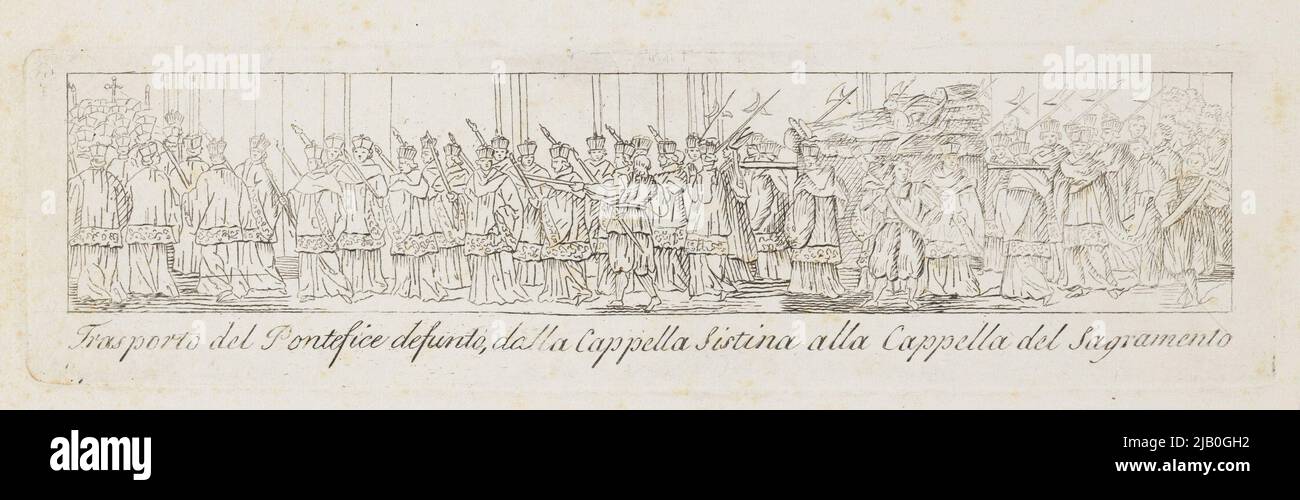 Rom Transport des verstorbenen Papstes, von der Sixtinischen Kapelle zur Kapelle des Sagramento (Übertragung des Leibes des verstorbenen Papstes, von der Sixtinischen Kapelle zur Kapelle des Allerheiligsten) unbekannt Stockfoto