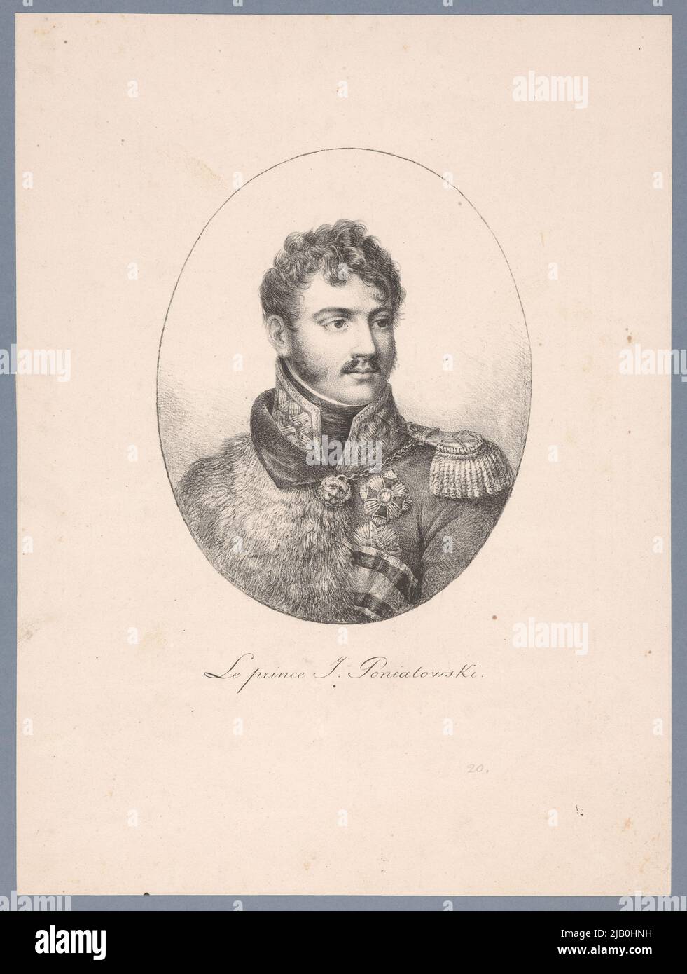 Józef Antoni Poniatowski (1763 1813), Chef der PoIIsh-Armee, Marschall des Reiches, Neffe von König Stanisław August. Unbekannt Stockfoto