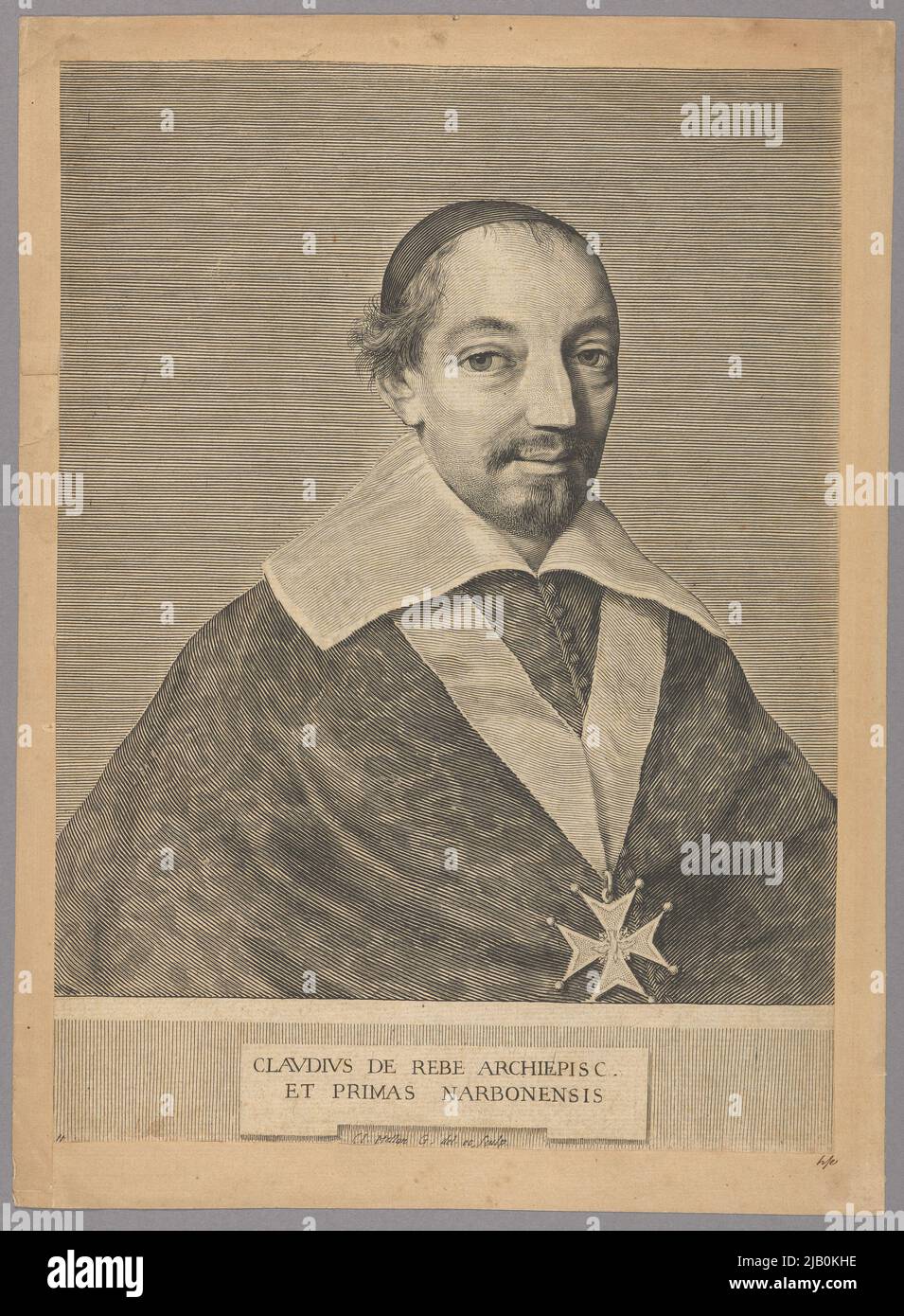 Claudius Reba Archiepisc. Der erste Narbonne (Claude the Reba Arcybiskup 1 Prior Narbonne) zwischen, Claude (1598 1688) Stockfoto