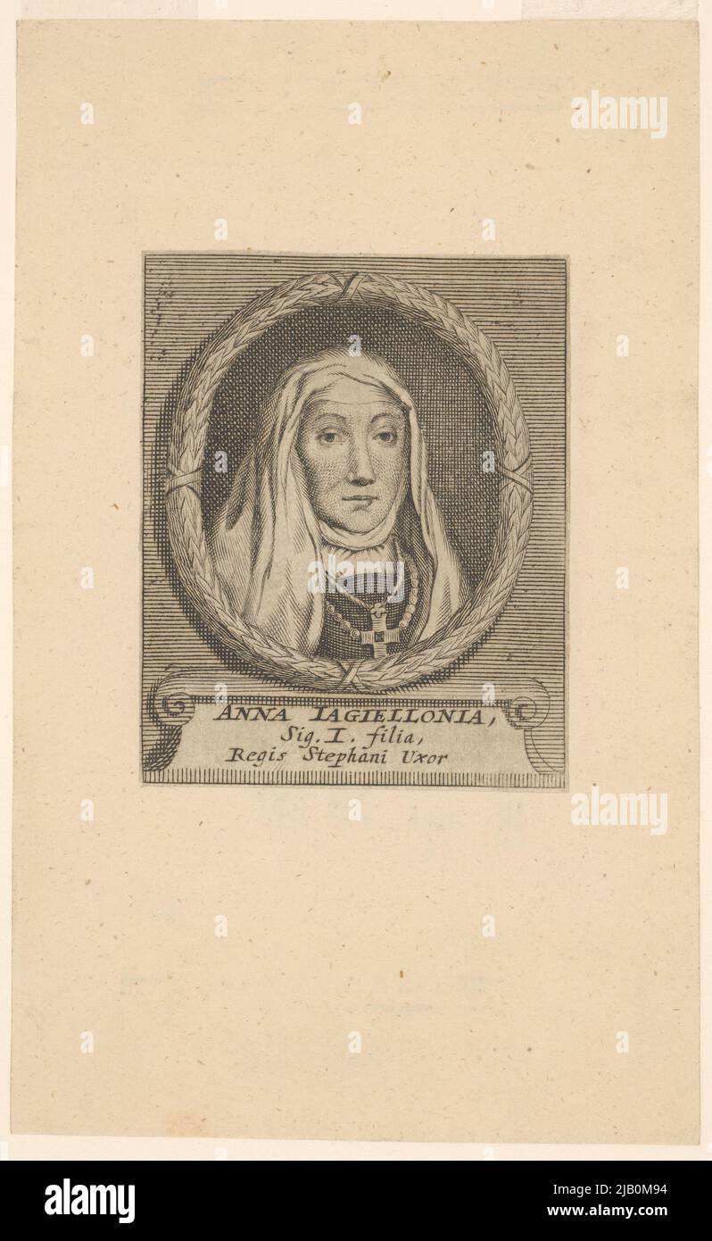 Anna Jagiellonia SIG. 1 Tochter von Stephanus' Frau (Anna Jagiellonka, Tochter von Zygmunt 1 Ehefrau Stefan), aus: M. Chwałkowski, Königreich des polnischen öffentlichen Rechts, Regiomonti 1684, S. 64 Tabl.: Königin von Polen durch den König Jagellone Images. Gouwen, Gilliam van der (fl. 1669 1720) Stockfoto