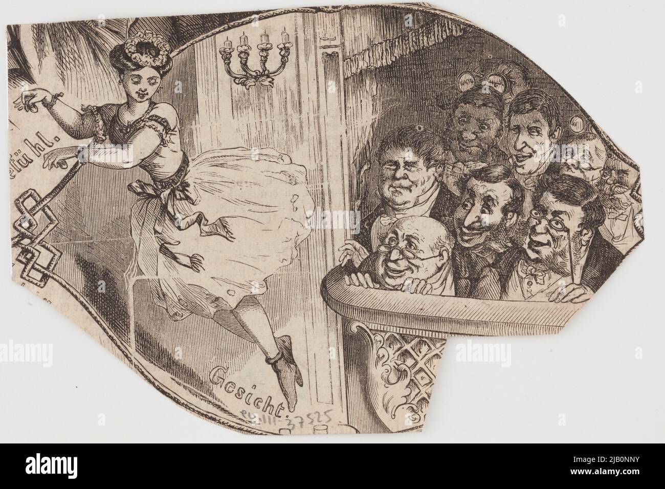 Im Kabarett. Ein Clip aus einer deutschen Zeitschrift. Destruct unbekannt Stockfoto