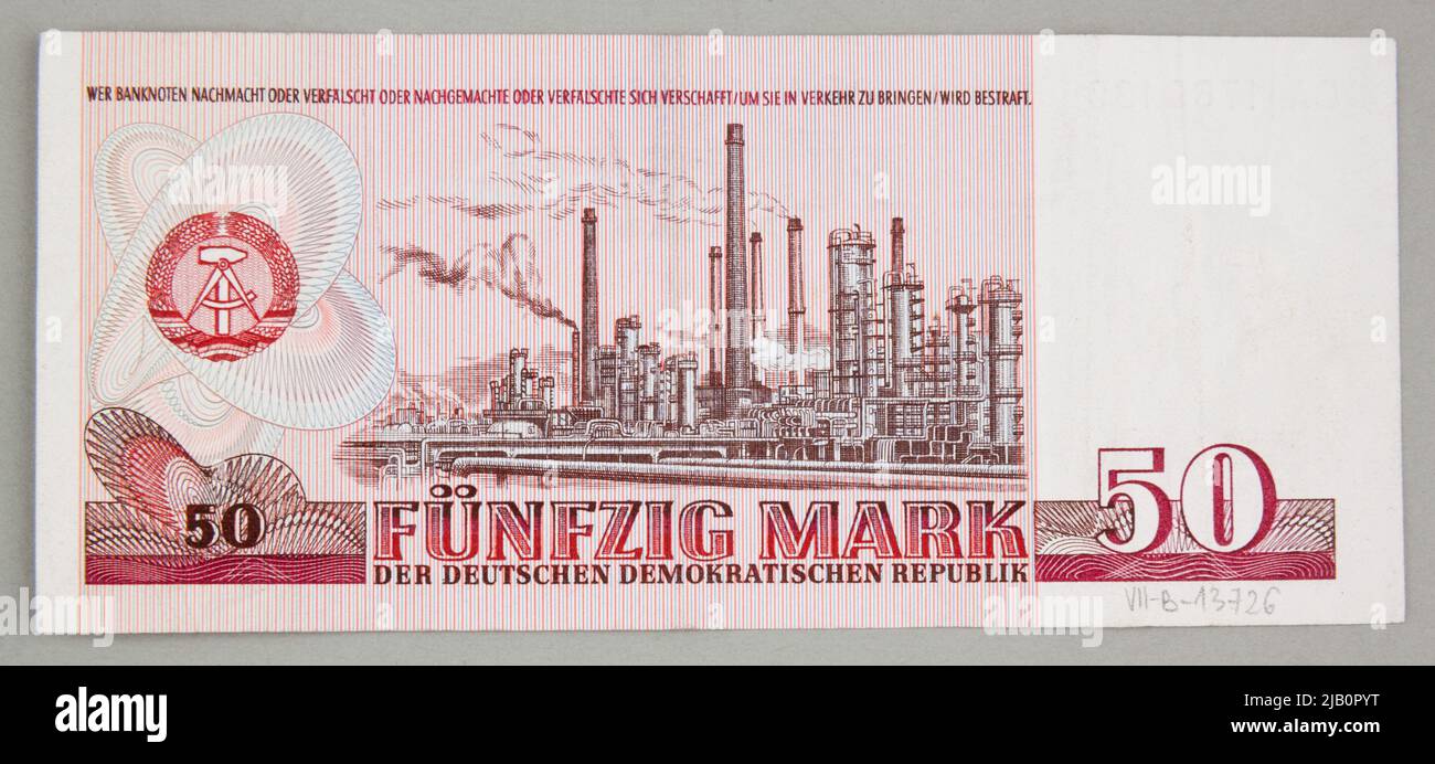 Banknote mit 50 Mark, Deutsche demokratische republik; 1971 Stockfoto