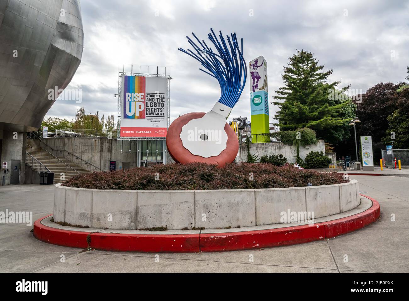 Seattle, WA, USA - 31. August 2021: Das MoPOP Museum of Pop Culture Stockfoto