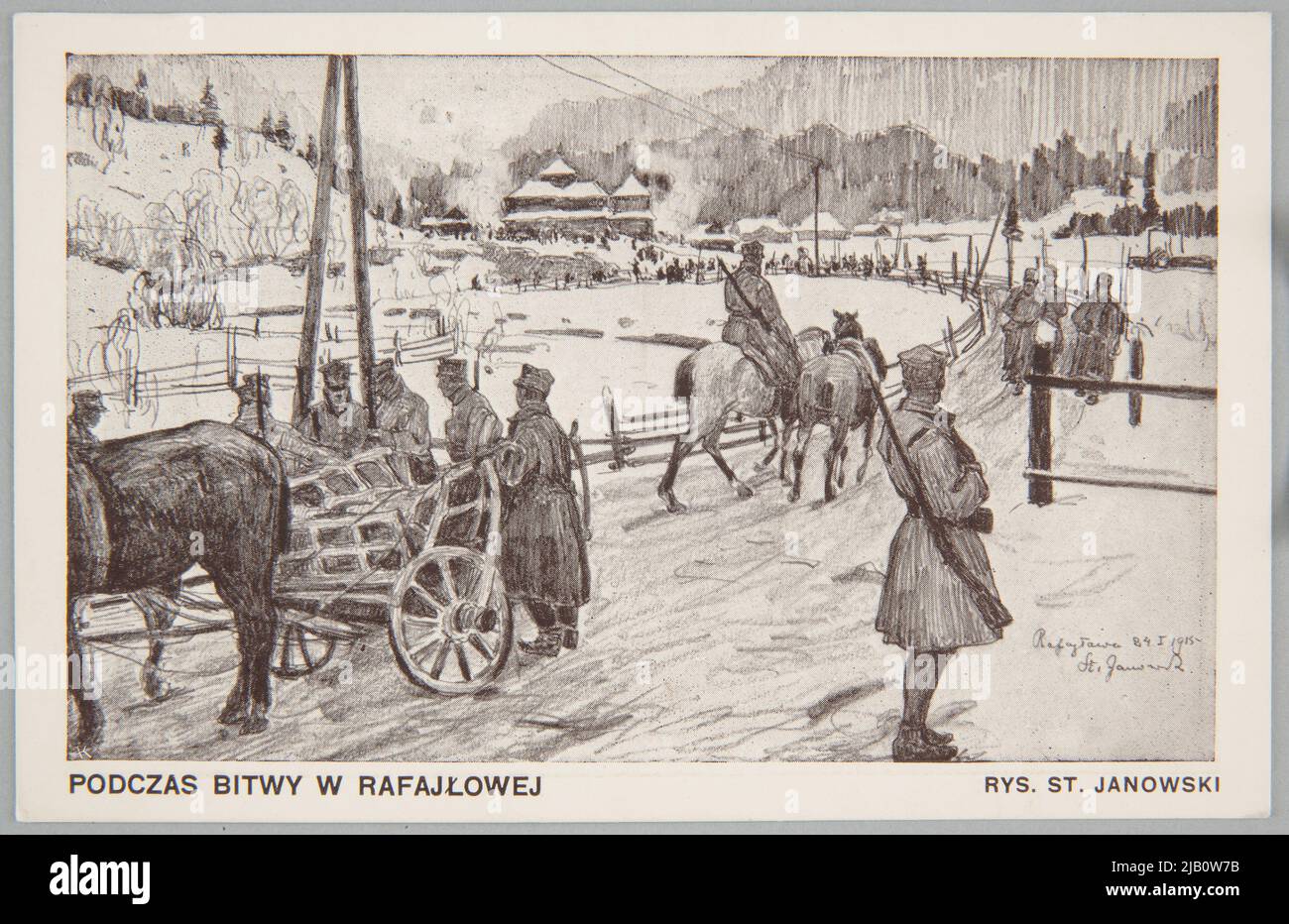 Janowski Stanisława während der Schlacht von Rafajłowa Zeichnung Stockfoto
