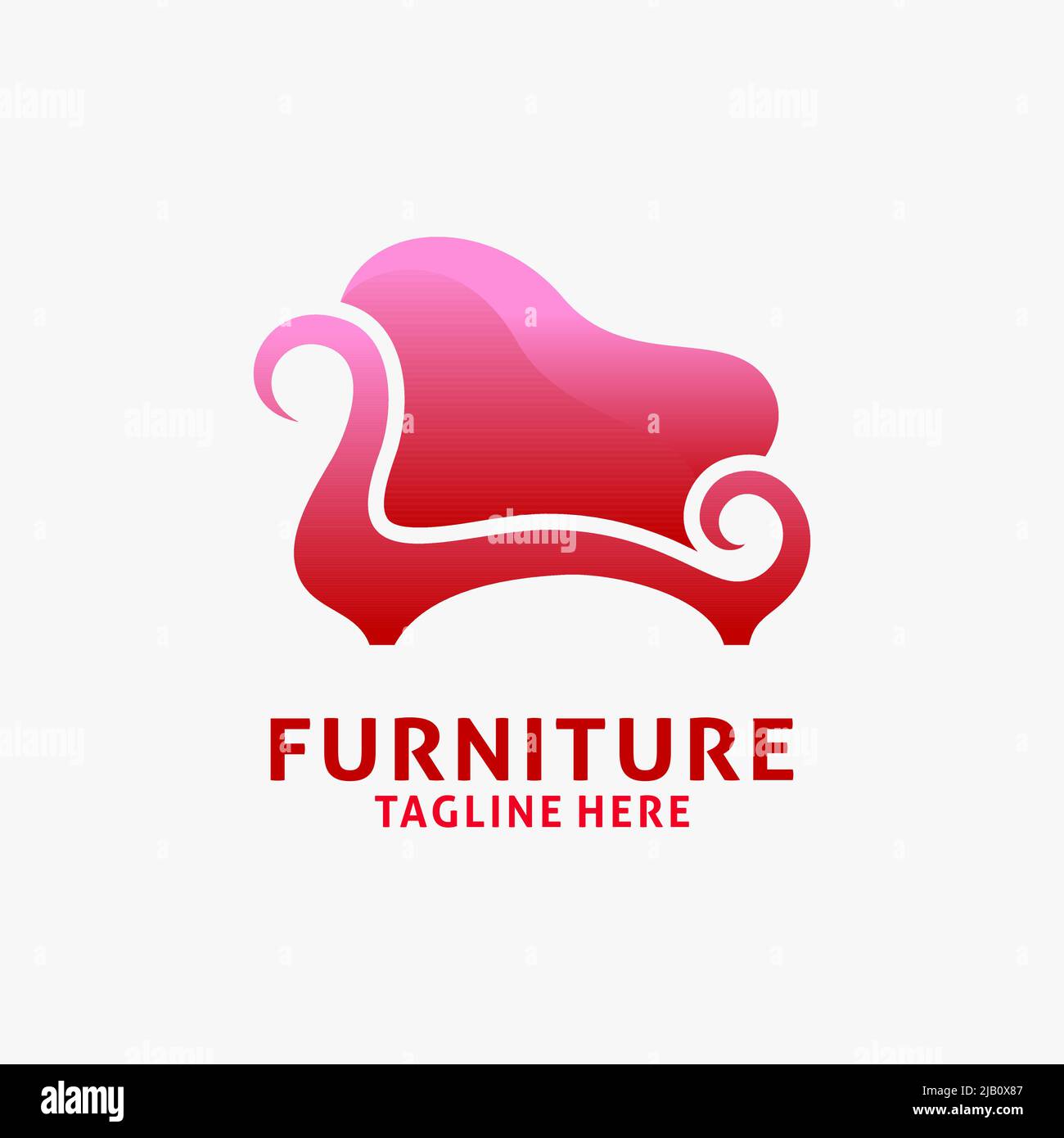 Sofa Möbel Logo Design Stock Vektor