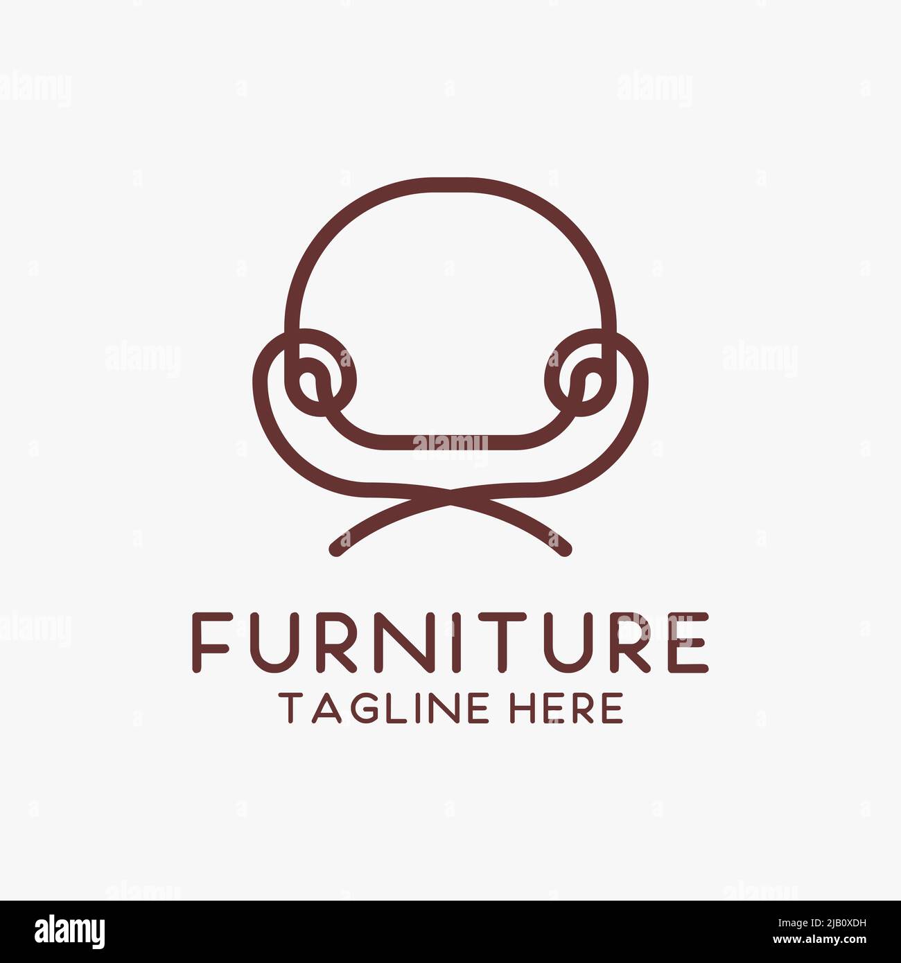 Sofa Möbel Logo Linie Design Stock Vektor