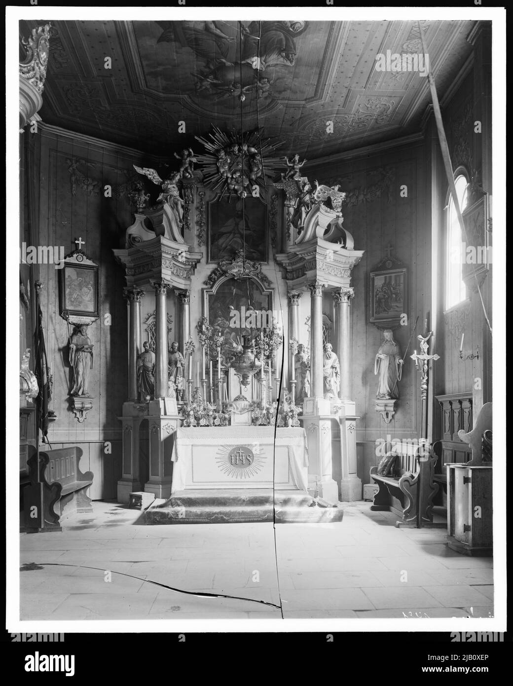 Szalowa Fotografie des barocken Altars in der Kirche des heiligen Erzengels Michael unbekannt Stockfoto