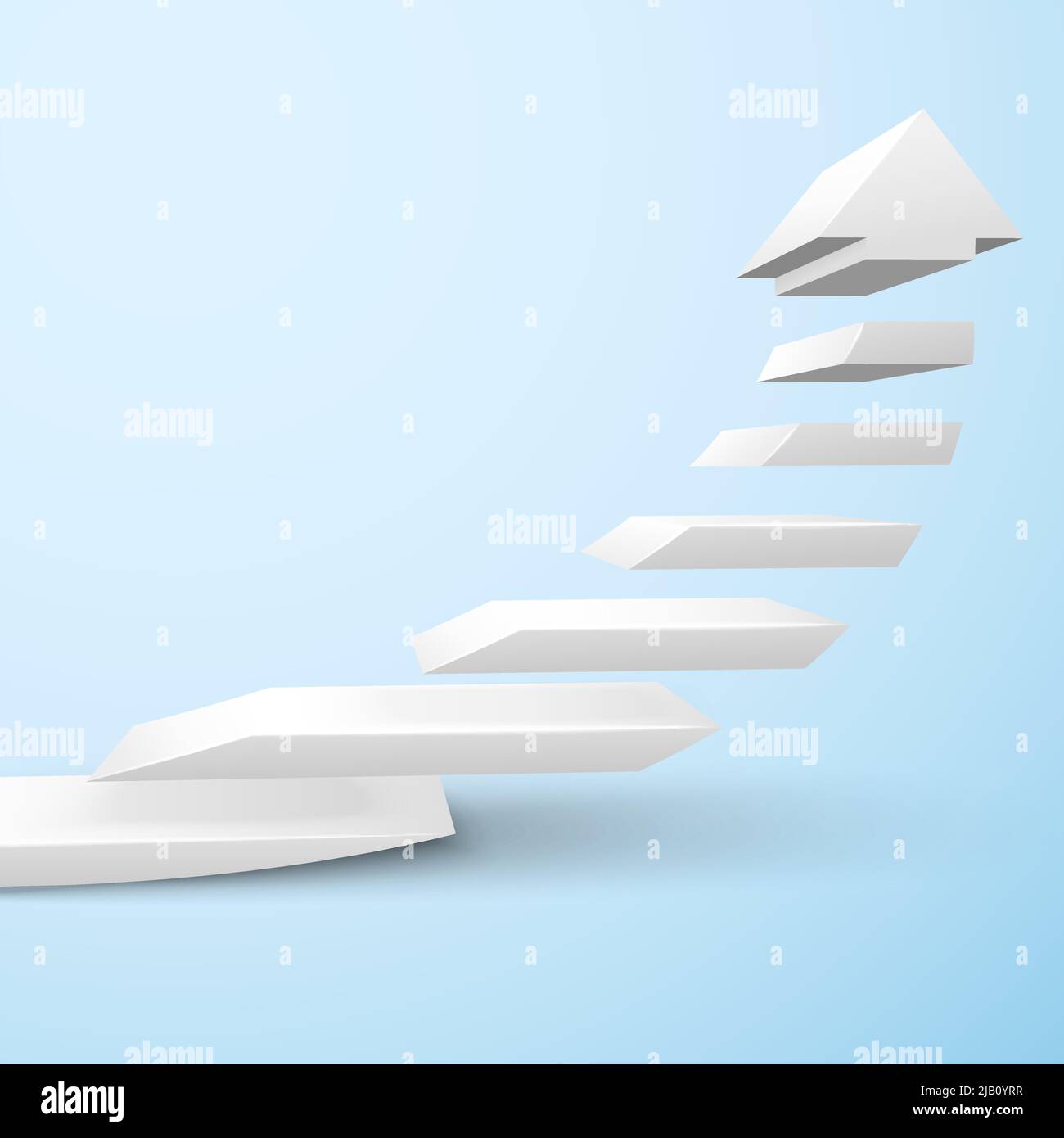 Aufsteigende Treppe nach oben-Pfeil-Symbol steigt beweglichen Verbesserung-Konzept-Vektor-illustration Stock Vektor