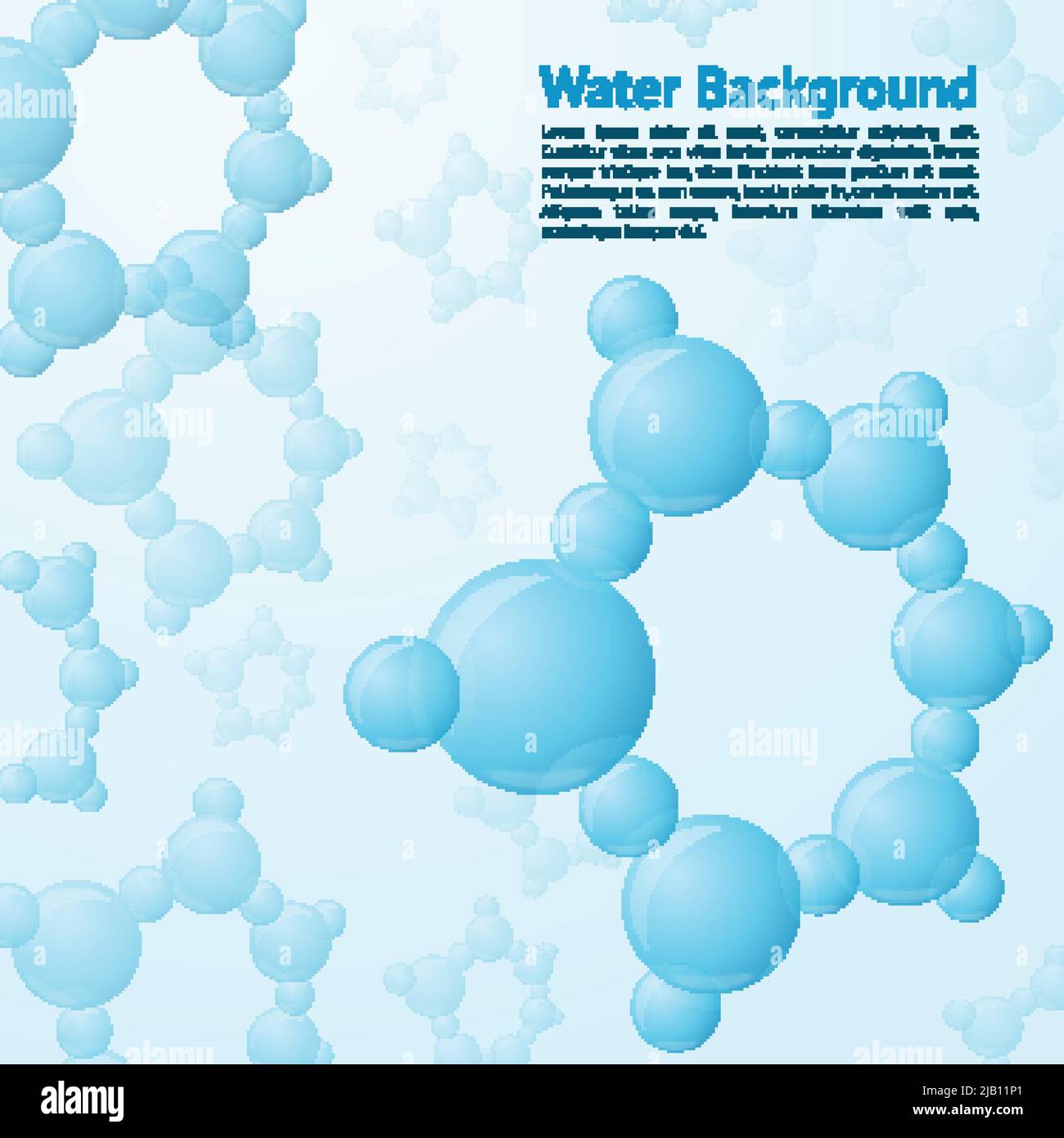 Wasser-Moleküle Struktur Wissenschaft Chemie Natur Hintergrund Vektor-illustration Stock Vektor