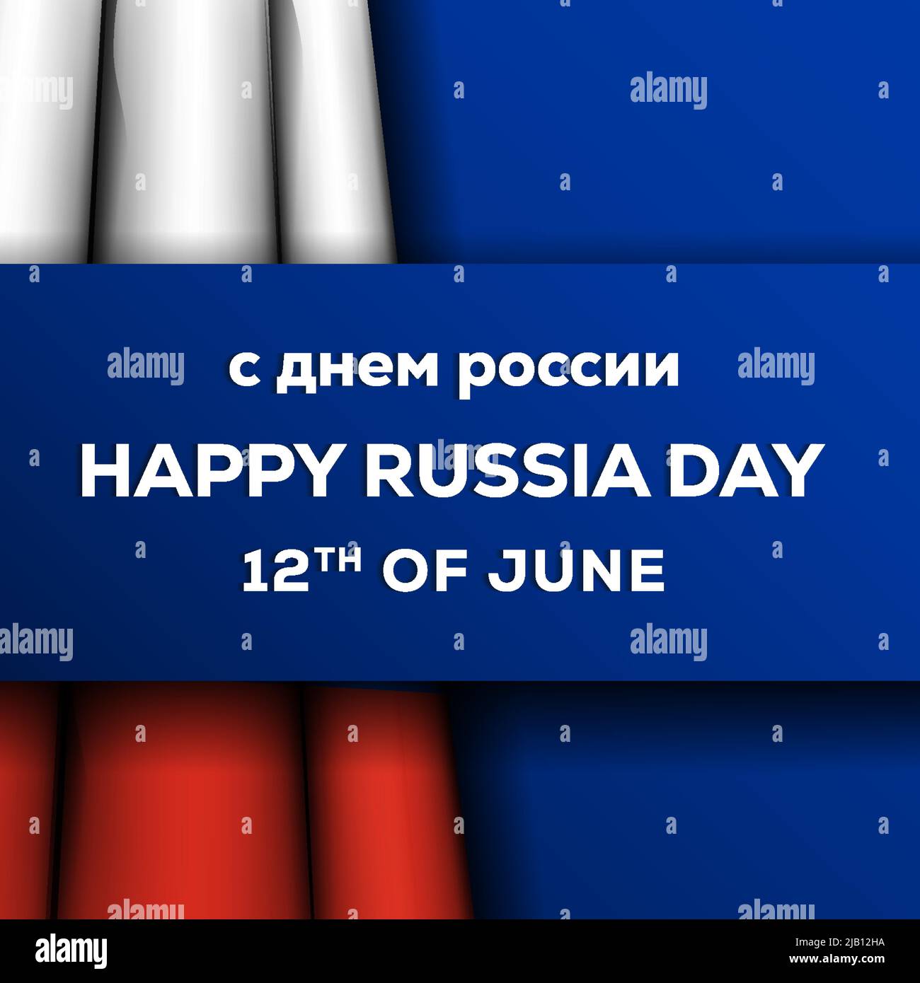 russland Tag Illustration mit realistischer Flagge Stock Vektor