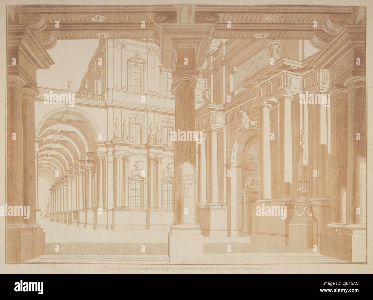 Internal Cloisters at the Jesuit College in Połock Gruber, Gabriel (1740 1805), love, Gottlob August (1746 1819) Stockfoto