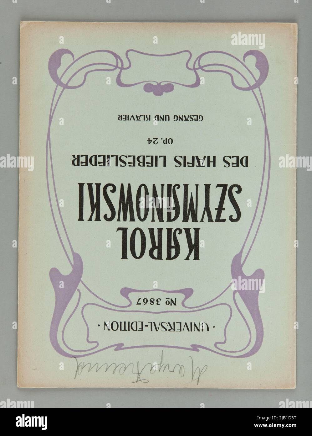 Anmerkungen des Hafis Liebeslieder op. 24 Liebeslieder Szymanowski, Karol (1882 1937) Stockfoto