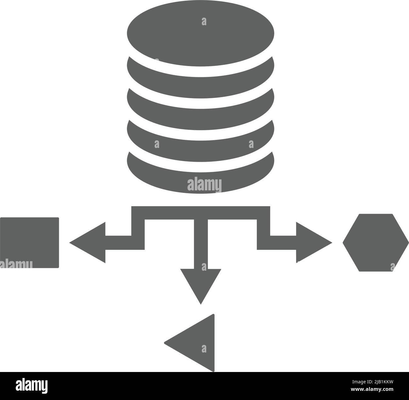 Server, Größe, Volume-Symbol. Einfache Vektordarstellung isoliert auf weißem Hintergrund. Stock Vektor