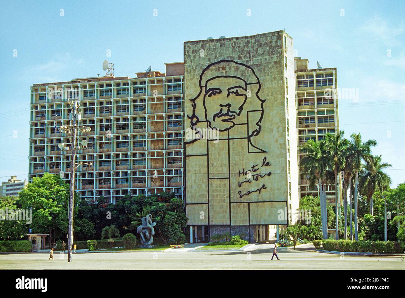 Che Guevara Denkmal an der Fassade des Innenministeriums, Plaza de la Revolución, Havanna, Kuba, Karibik Stockfoto