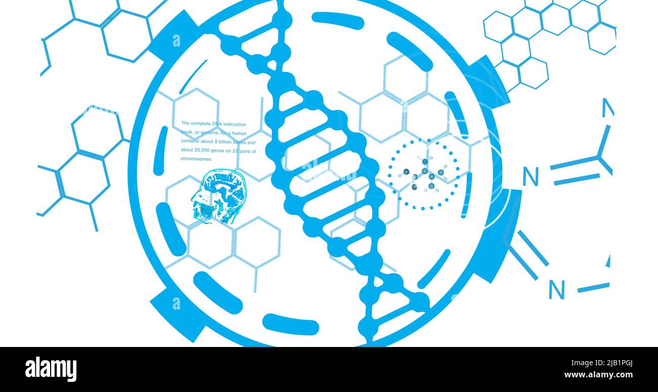 Bild der wissenschaftlichen Datenverarbeitung über dna-Strangspinnung Stockfoto