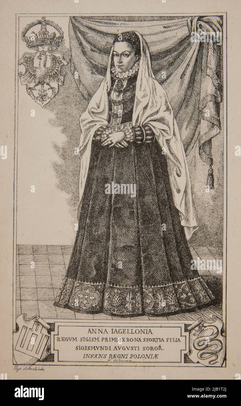 Anna Jagiellonka (1523 1596) Königin von Polen (stehende Figur) Harz Ski, Adam Stockfoto