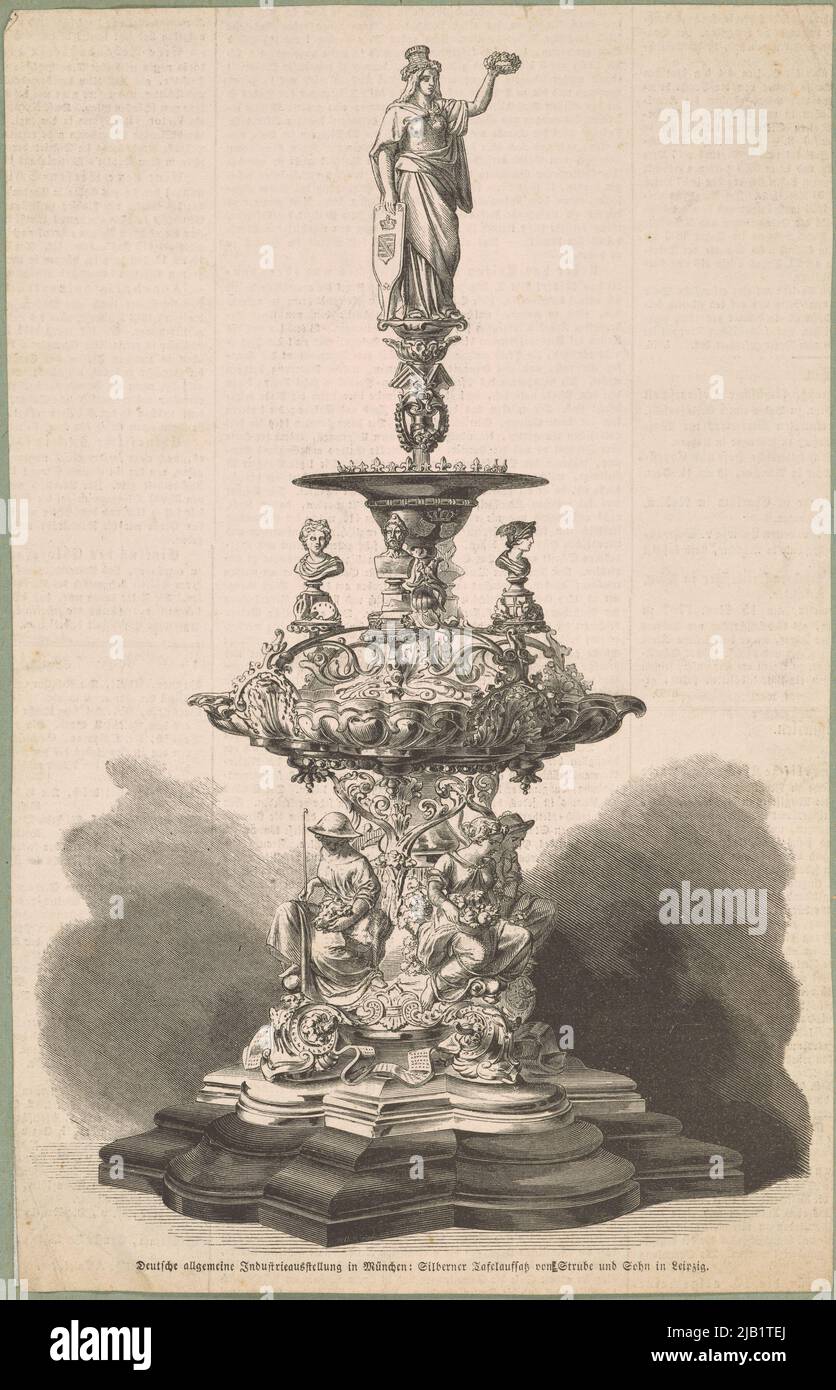 Silbernes Geschirr. Ein Clip aus einer deutschen Zeitschrift unbekannt Stockfoto