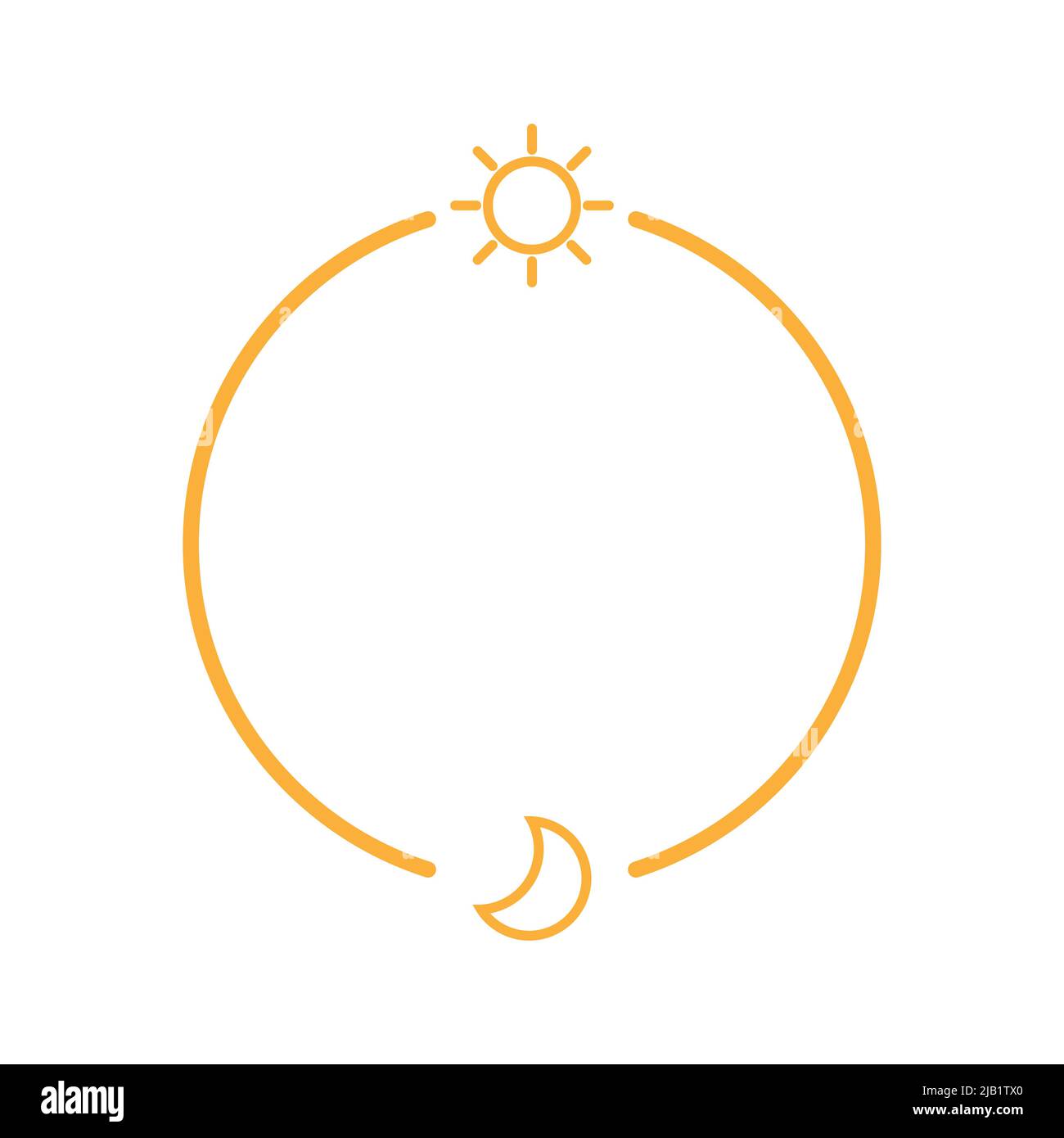 Tag und Nacht. „Sonne, Mond“-Symbolkonzept Stock Vektor