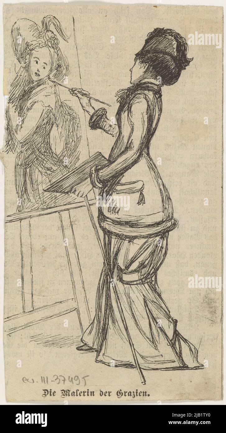 Gracja-Maler. Ein Clip aus einer deutschen Zeitschrift unbekannt Stockfoto