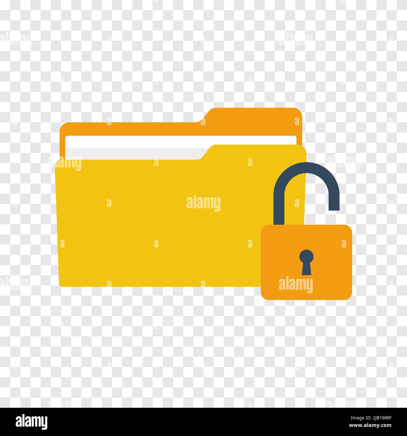 Symbol für Ordnersperre, flache Ausführung Stock Vektor