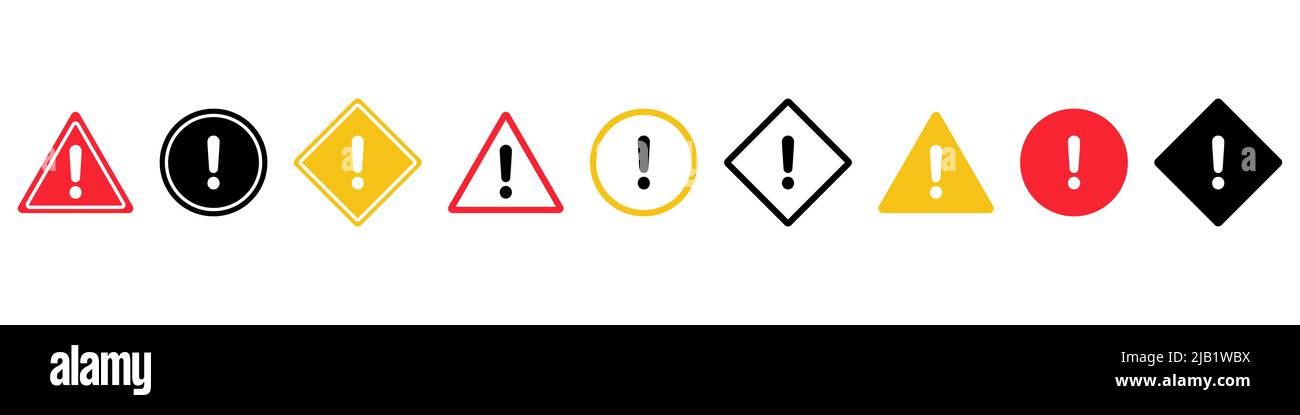 Warnschild-Symbol auf transparentem Hintergrund Stock Vektor