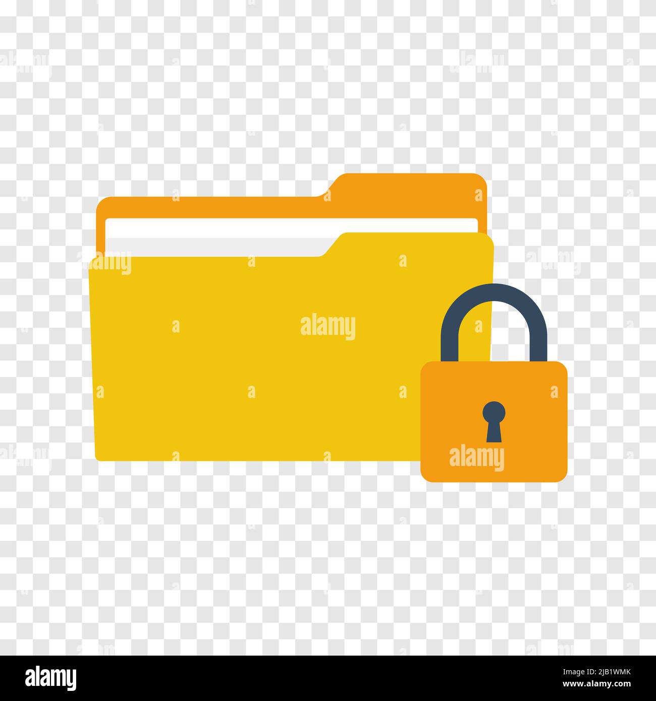 Symbol für Ordnersperre, flache Ausführung Stock Vektor