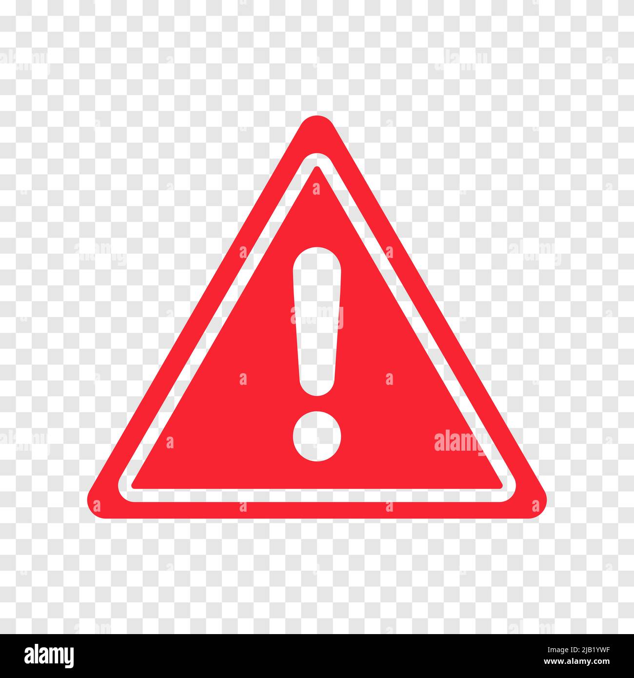 Warnschild-Symbol auf transparentem Hintergrund Stock Vektor