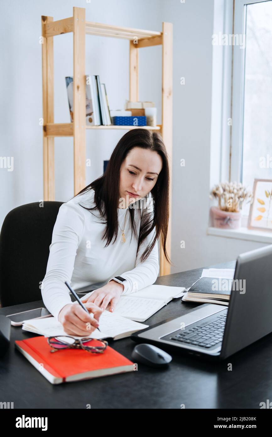 Buchhalter, Wirtschaftsprüfer erstellen und prüfen Finanzunterlagen. Remote Online Accounting Finance Jobs. Stockfoto