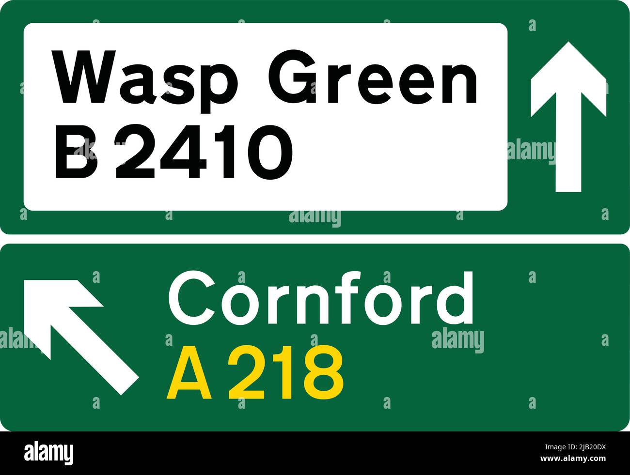 Karte‑Type Advance direction signs, Road signs in the United Kingdom Stock Vektor