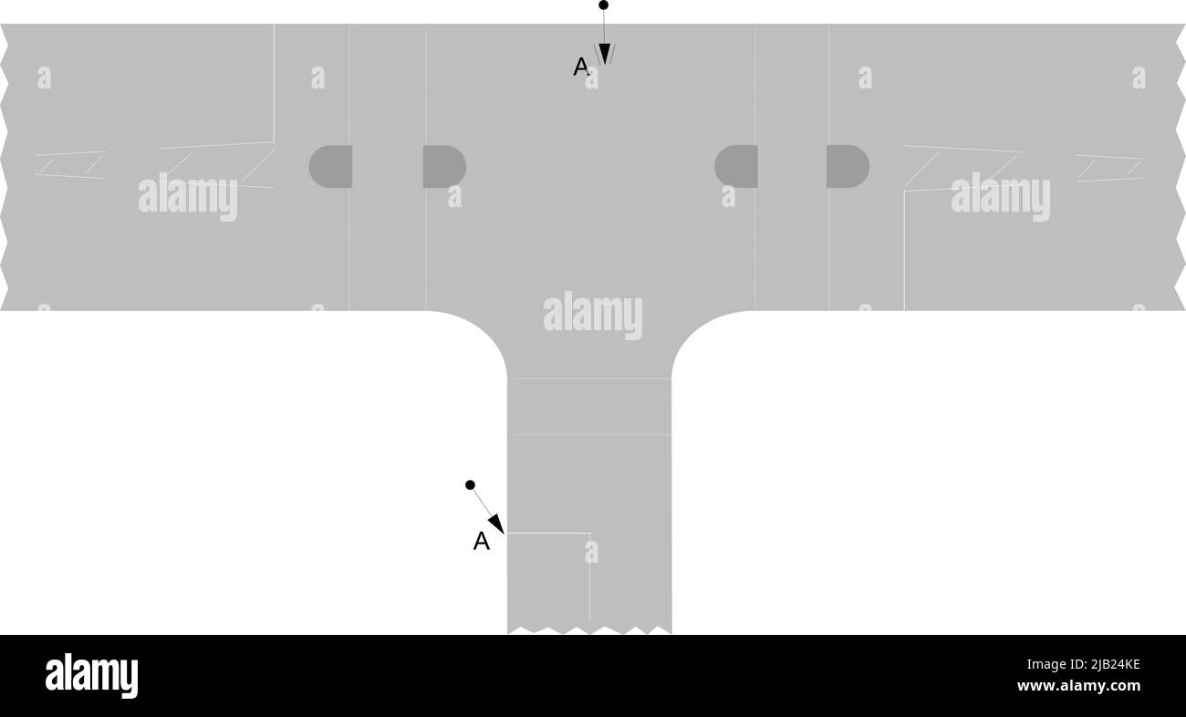 Beispiel für eine Kreisverkehrskreuzung, Straßenschilder im Vereinigten Königreich Stock Vektor