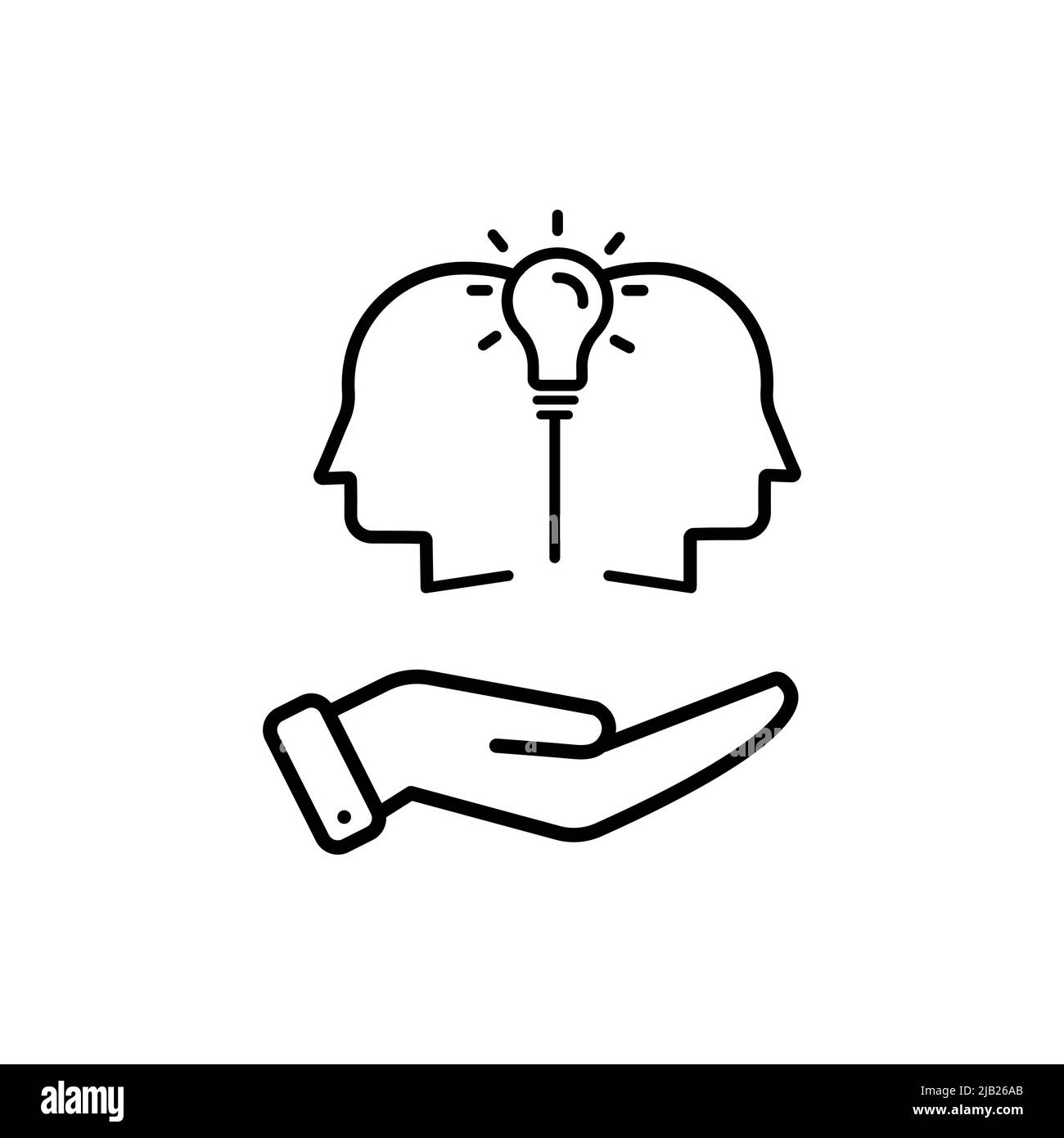 Glühlampe mit Plug-in-Symbol für menschliche Kopfform Stock Vektor