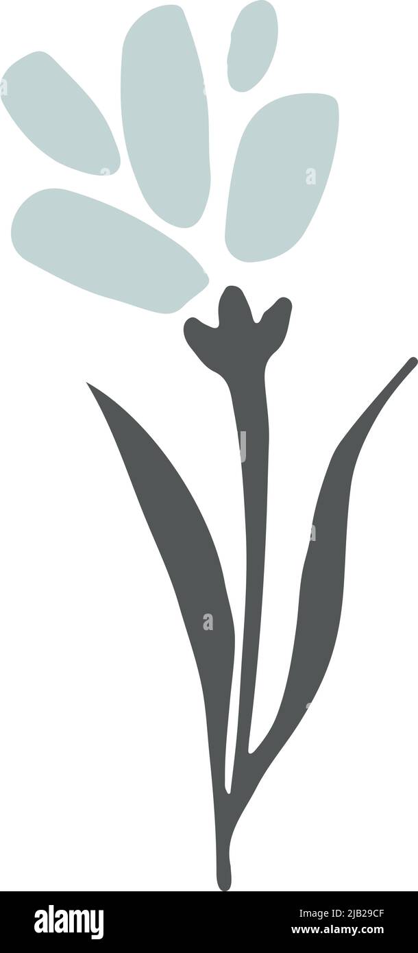 Blauer Blumendruck. Dekorative Pflanze Ornament Element Stock Vektor