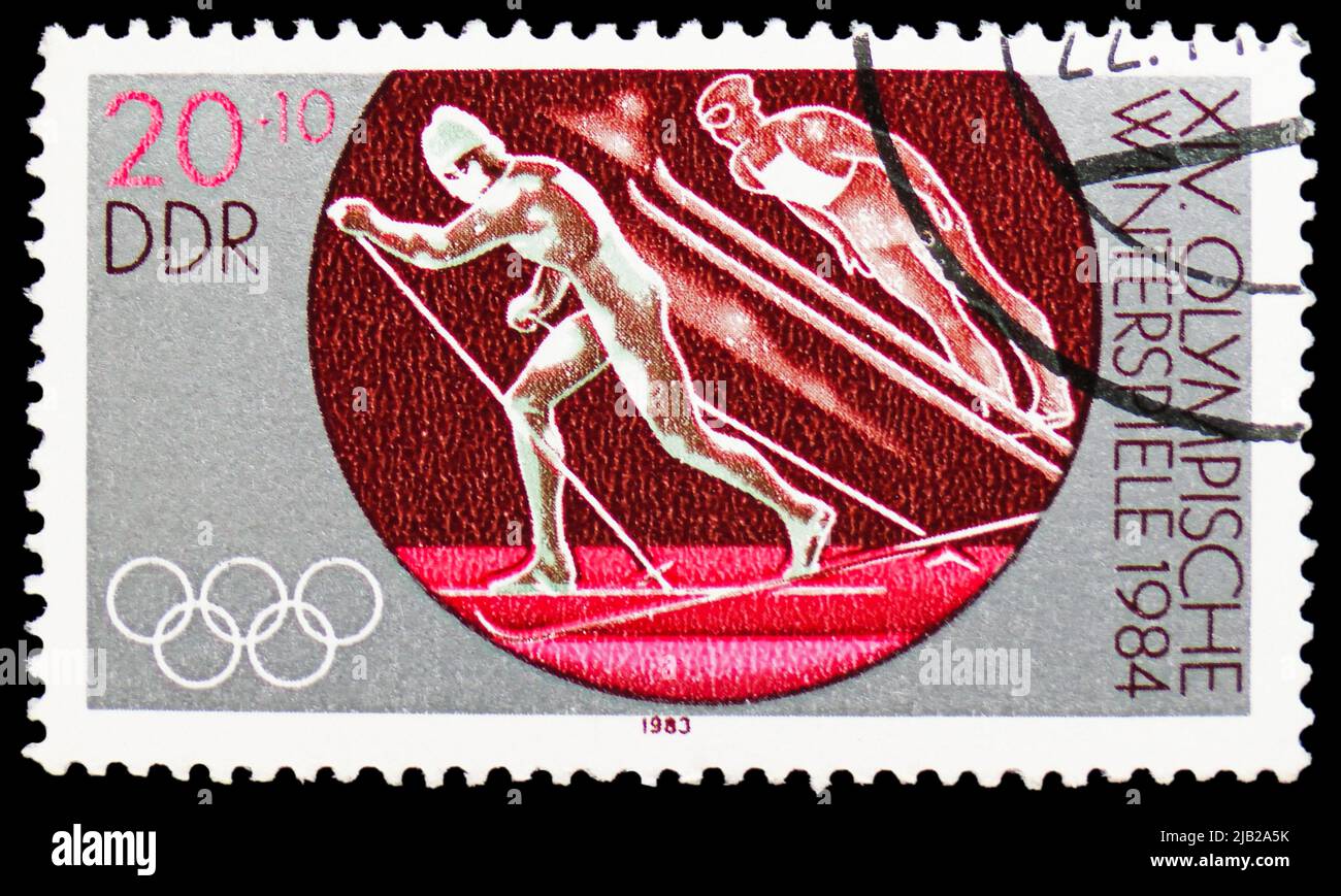 MOSKAU, RUSSLAND 20. MAI 2022 In Deutschland gedruckte Briefmarke