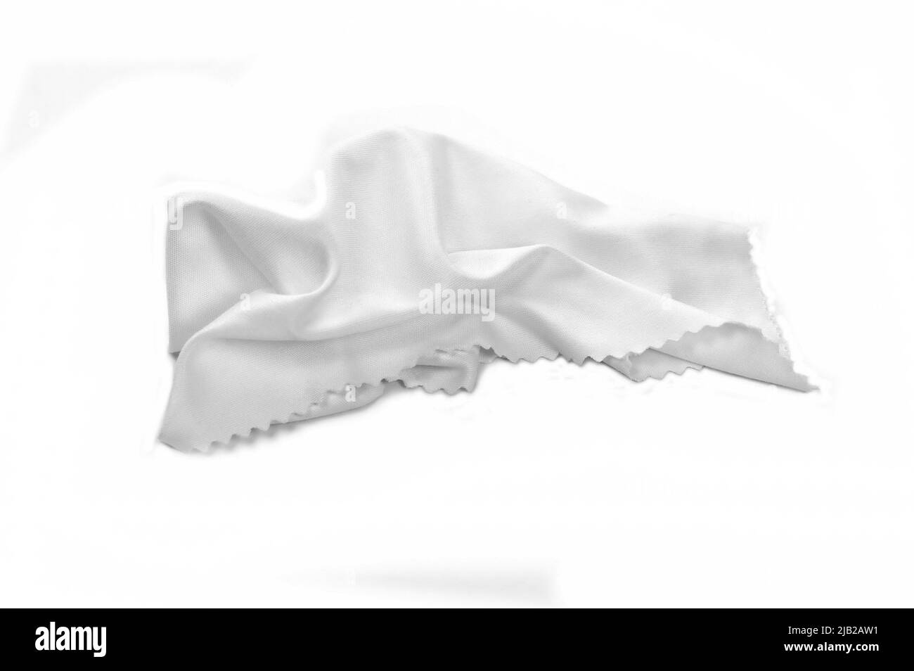 Glas-Reinigungstuch, Serviette isoliert auf weißem Hintergrund Stockfoto