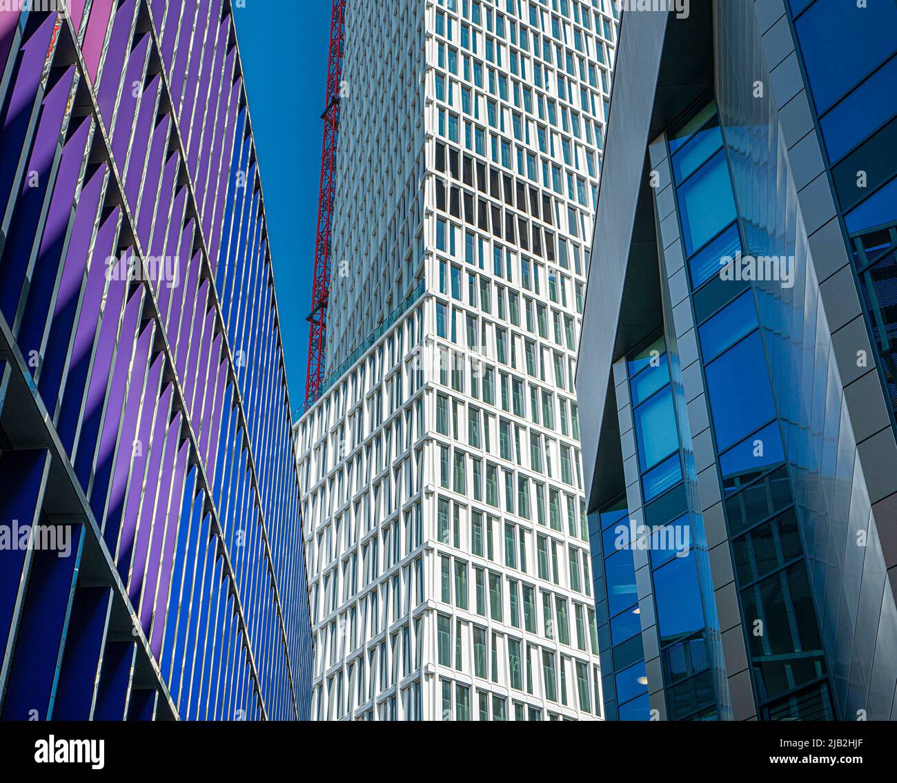 Grand Tower mit Parkhaus, erstes Hochhaus in Deutschland, Frankfurt am Main, Hessen Stockfoto