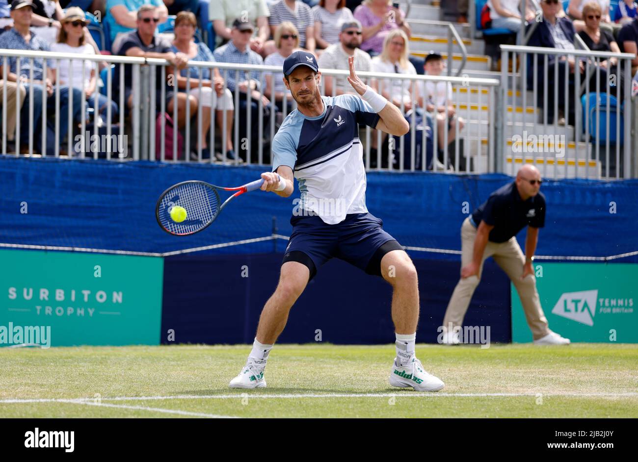 Andy Murray während des fünften Tages der Surbiton Trophy im Surbiton Racket and Fitness Club. Bilddatum: Donnerstag, 2. Juni 2022. Stockfoto