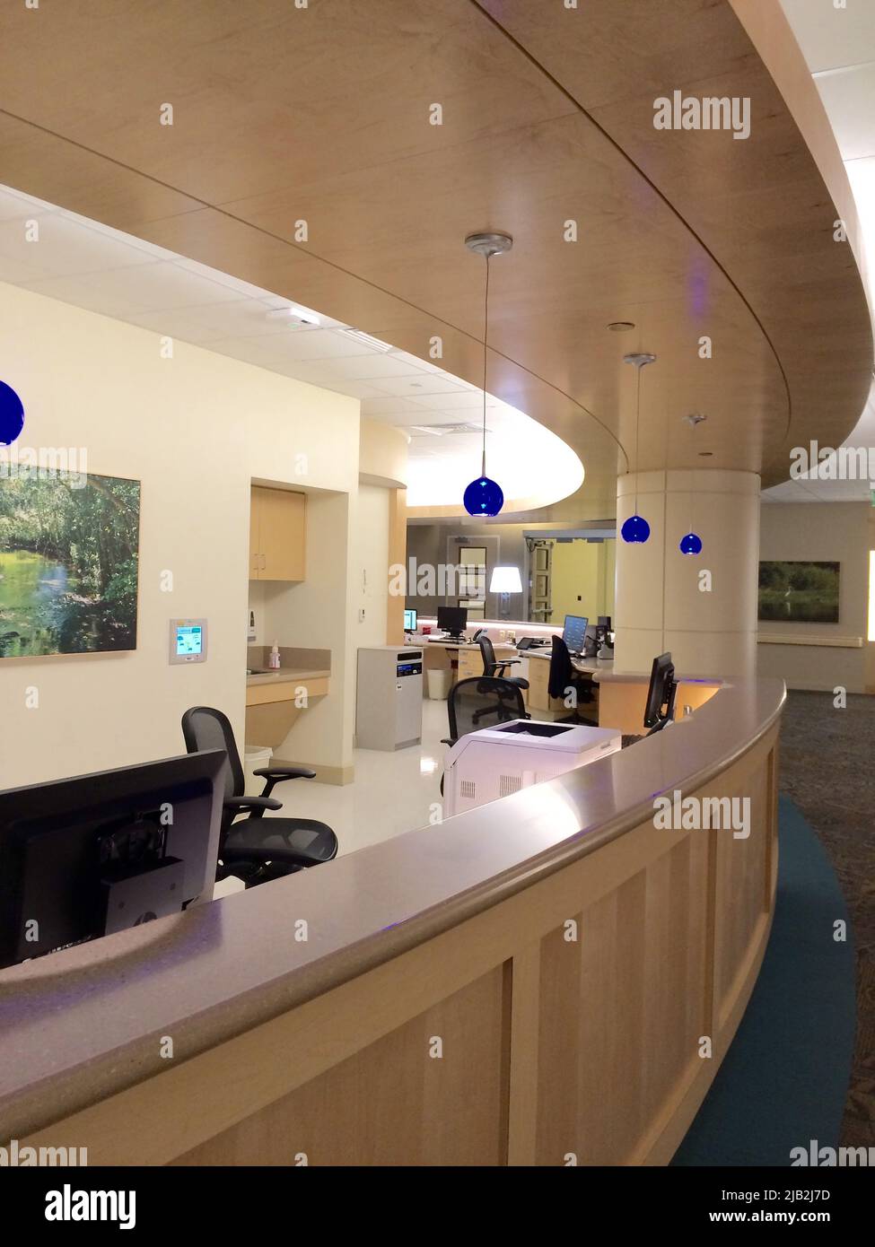 Neue Krankenschwesternstation am orthopädischen Flügel bei Advent Health in der „FL“-Kinderklinik Stockfoto