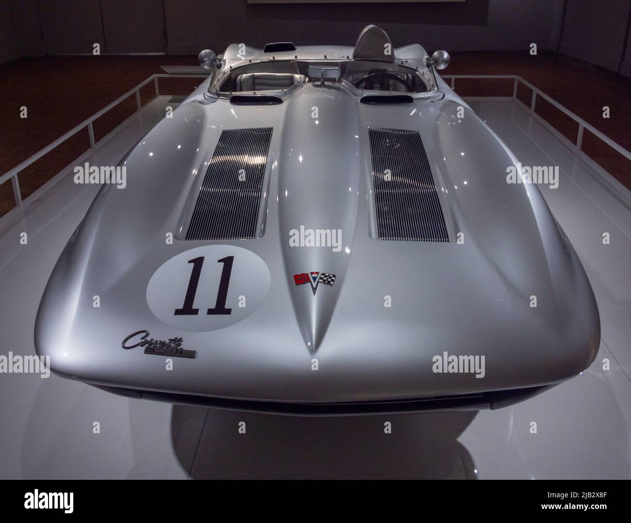 1959 General Motors Corvette Stingray Racer, Ausstellung, Detroit Style: Car Design in the Motor City, 1950–2020, Detroit Institute of Art, USA Stockfoto