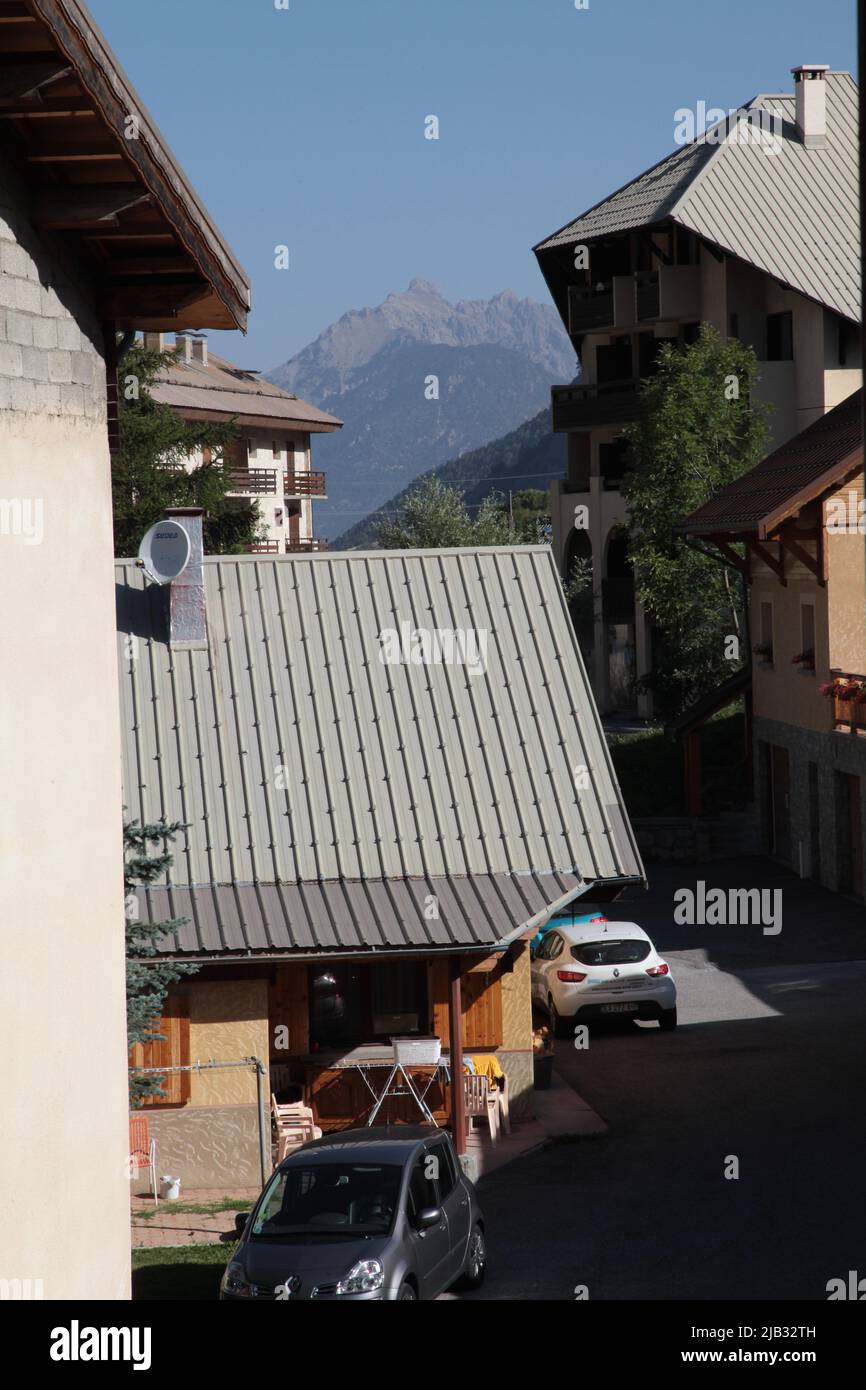 Maisons du Village à Vars Sainte-Marie, Hautes-Alpes, Frankreich Stockfoto